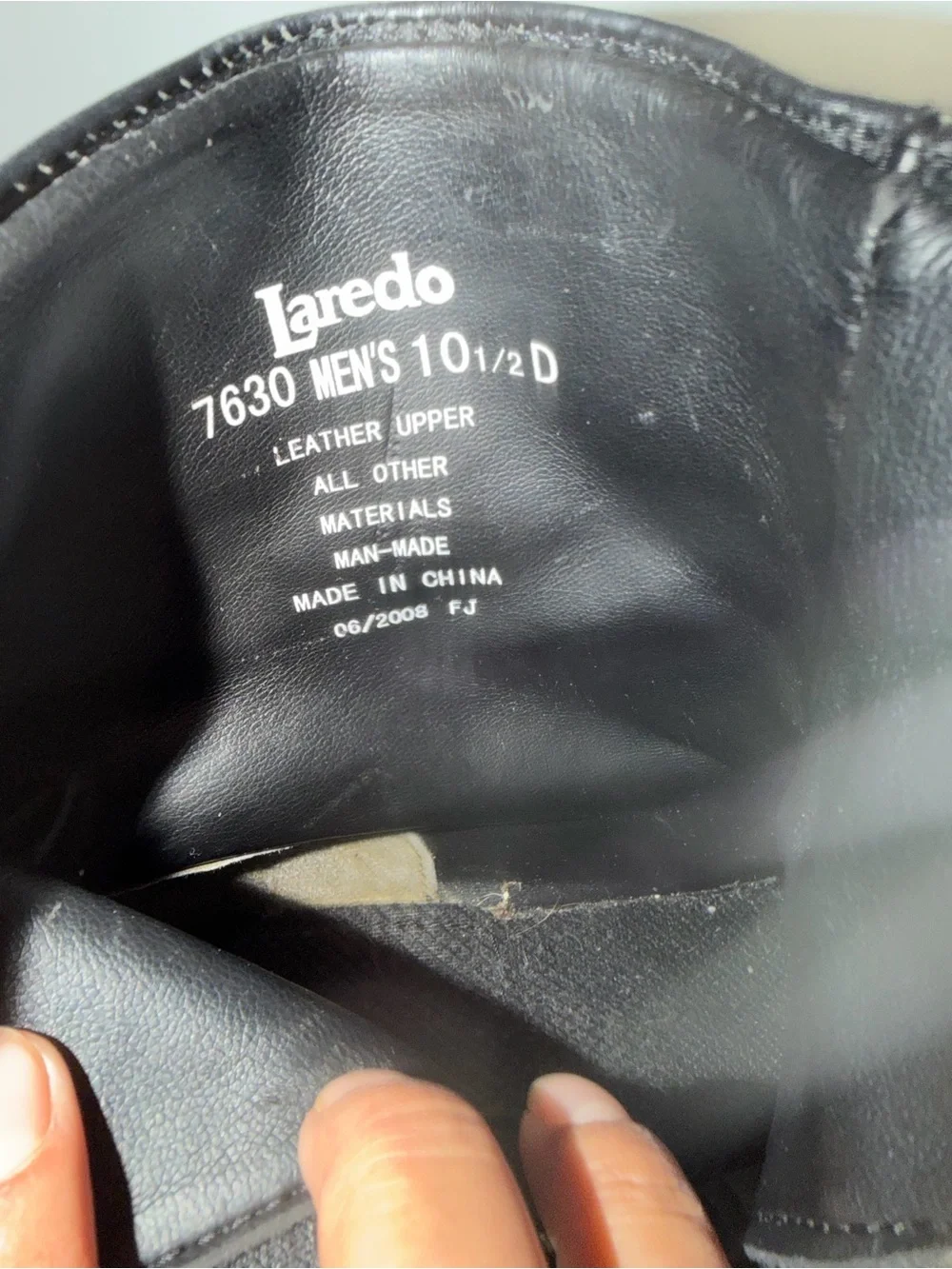 Laredo Black Leather Western Ankle Boots Men’s Size 10.5